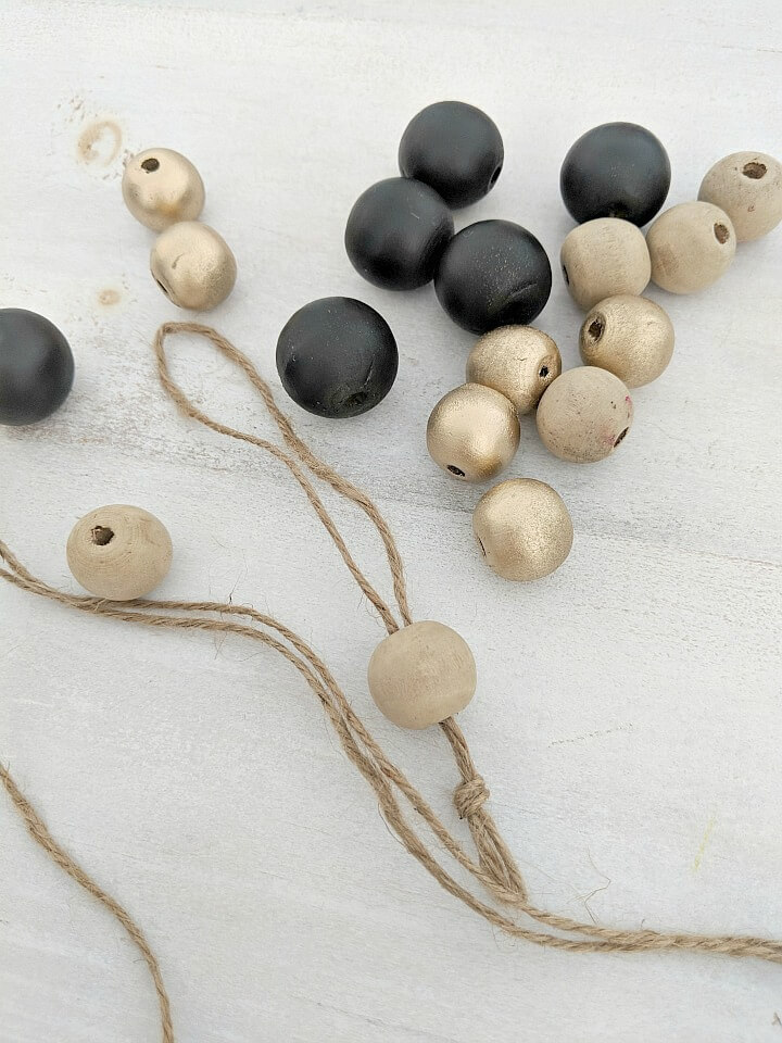 Black & Gold Wooden Bead Ornaments northernfeeling.com