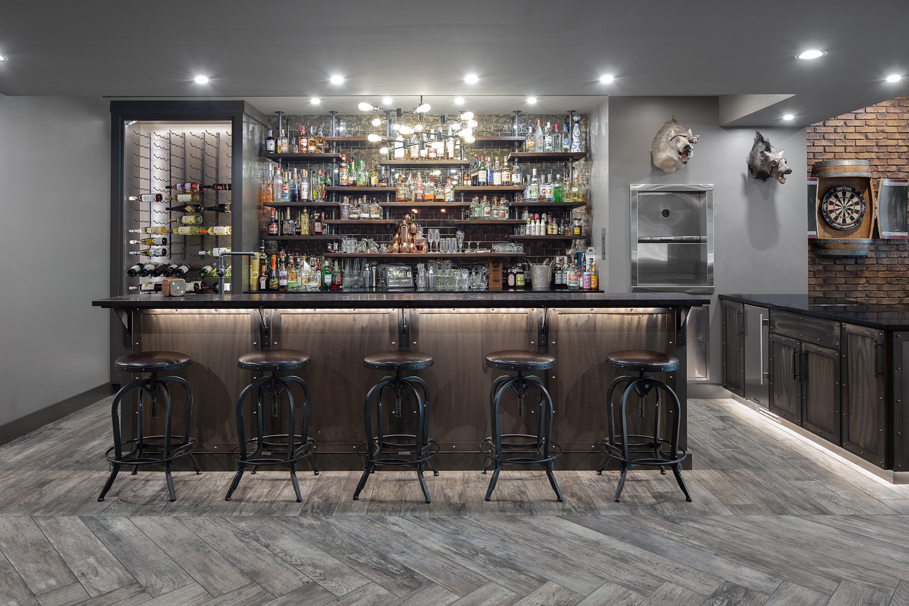 private pub stone basement bar designs