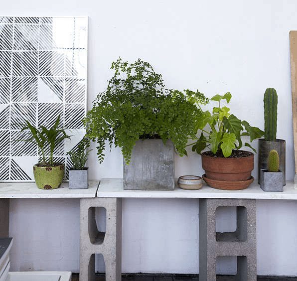 Concrete Block Side Table