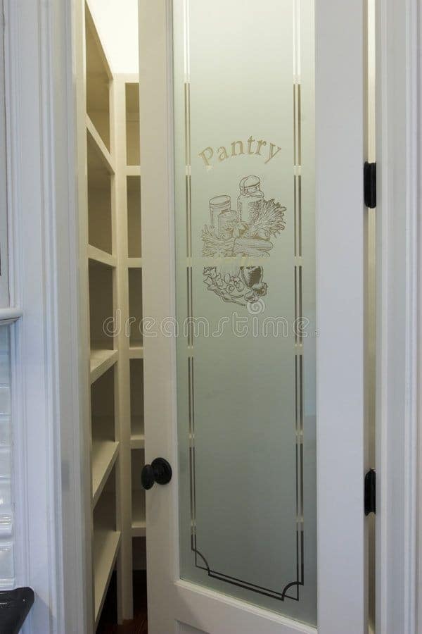 chic frosted glass pantry door