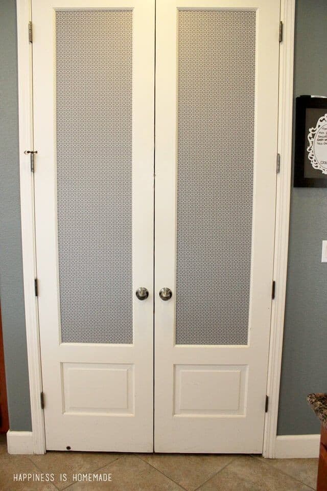 chic frosted glass pantry door