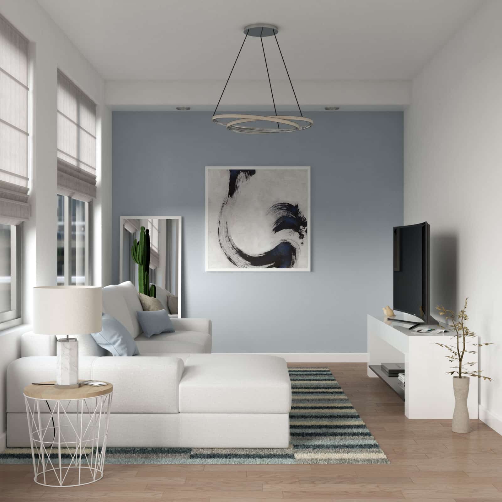 Light grey accent wall deals living room