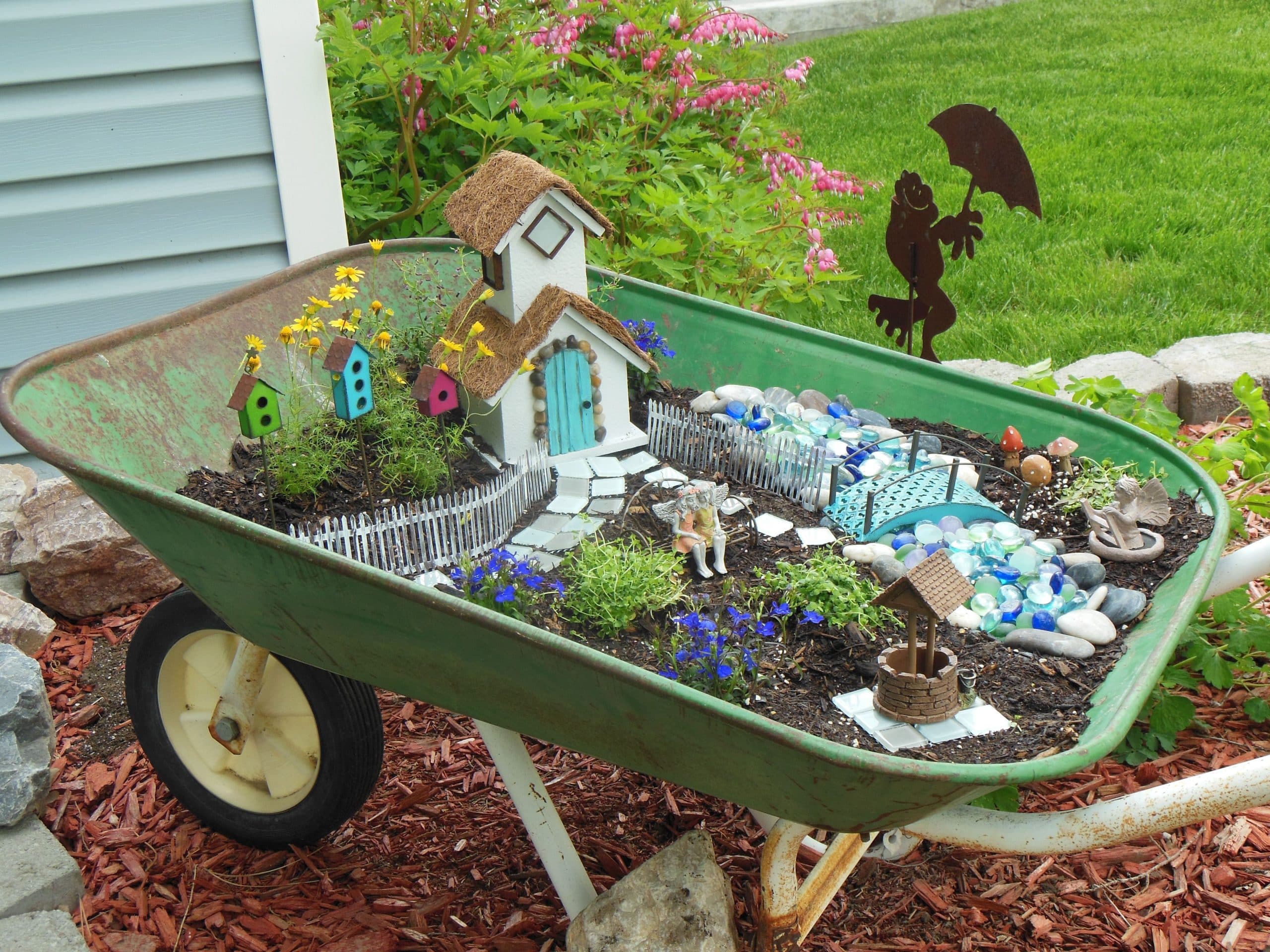 Fairy Garden In a Wheelbarrow