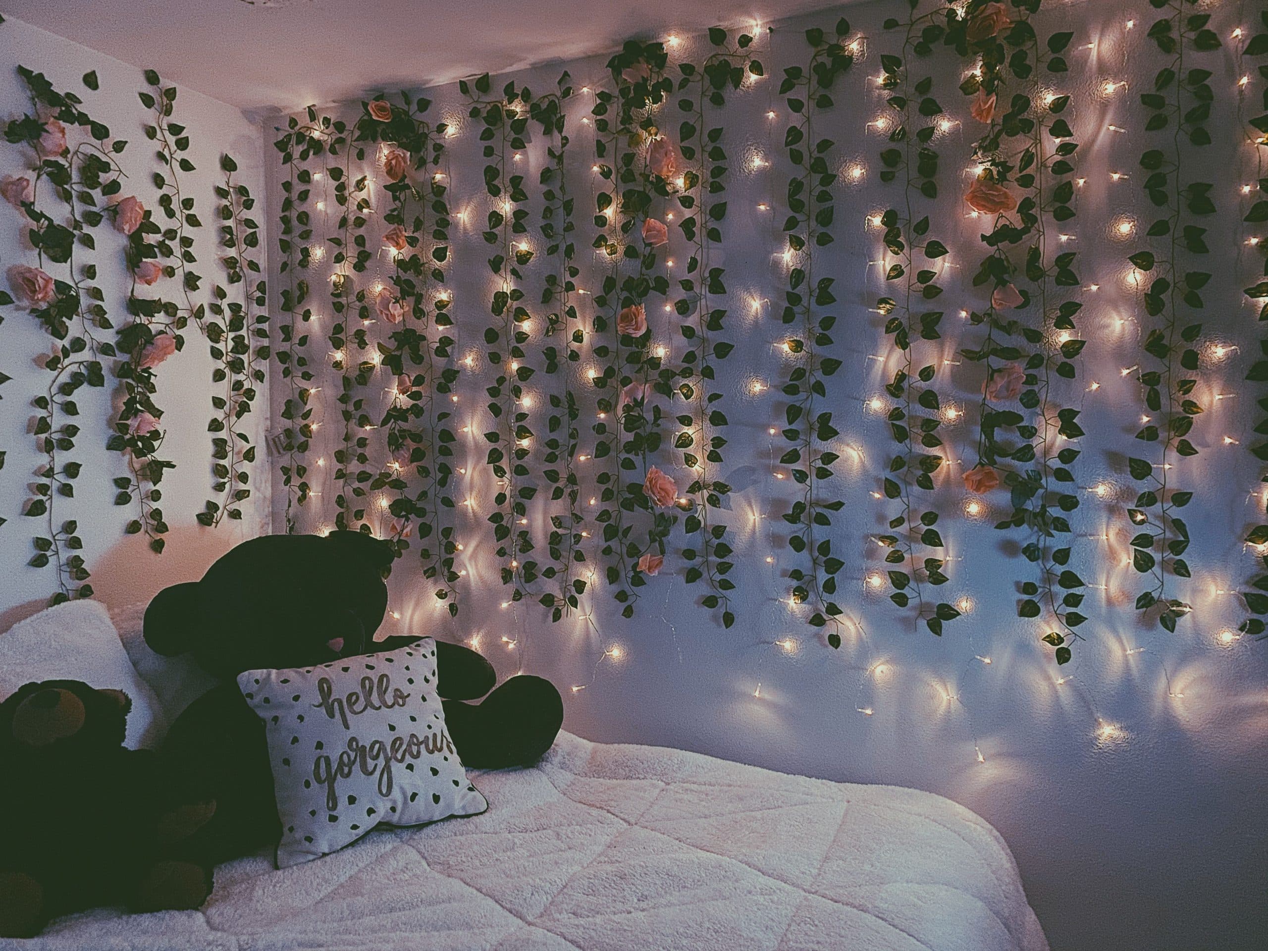 fairy lights vine bedroom decor  Room makeover bedroom, Bedroom