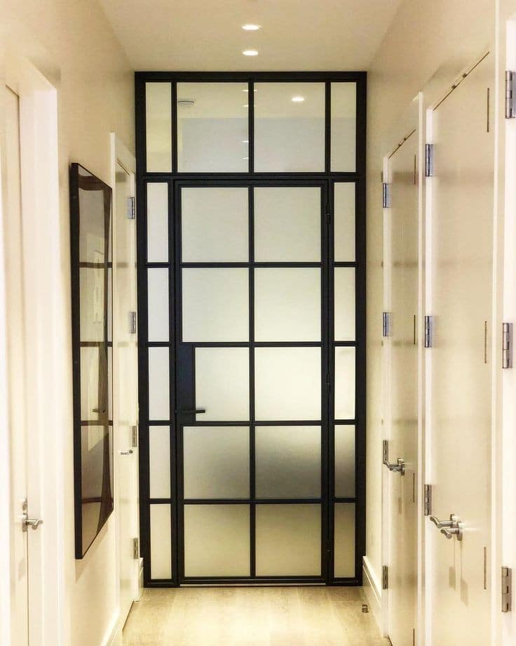 Frosted Glass Pantry Doors With Metal Frames