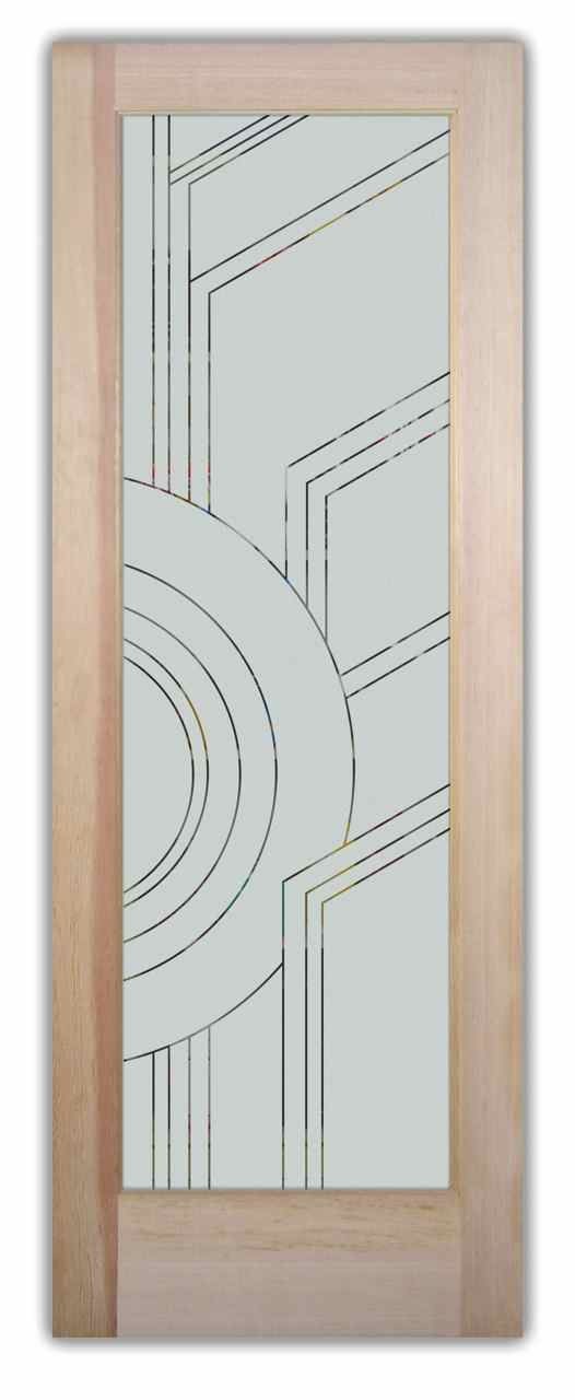Geometric-Patterned Frosted Glass Pantry Doors