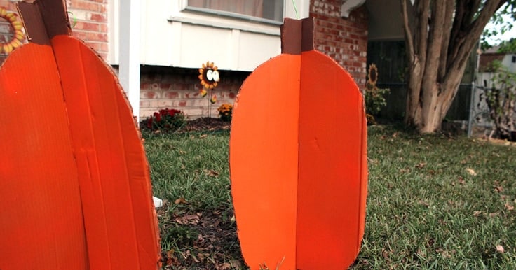 Painted Cutout Cardboard Pumpkin