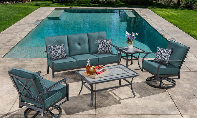 Pool Patio with Bistro Furniture
