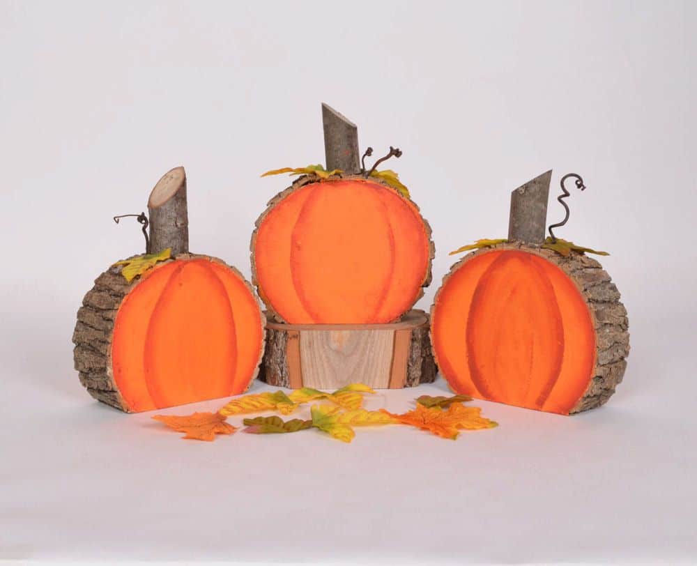 Pumpkin Themed Tree Stump