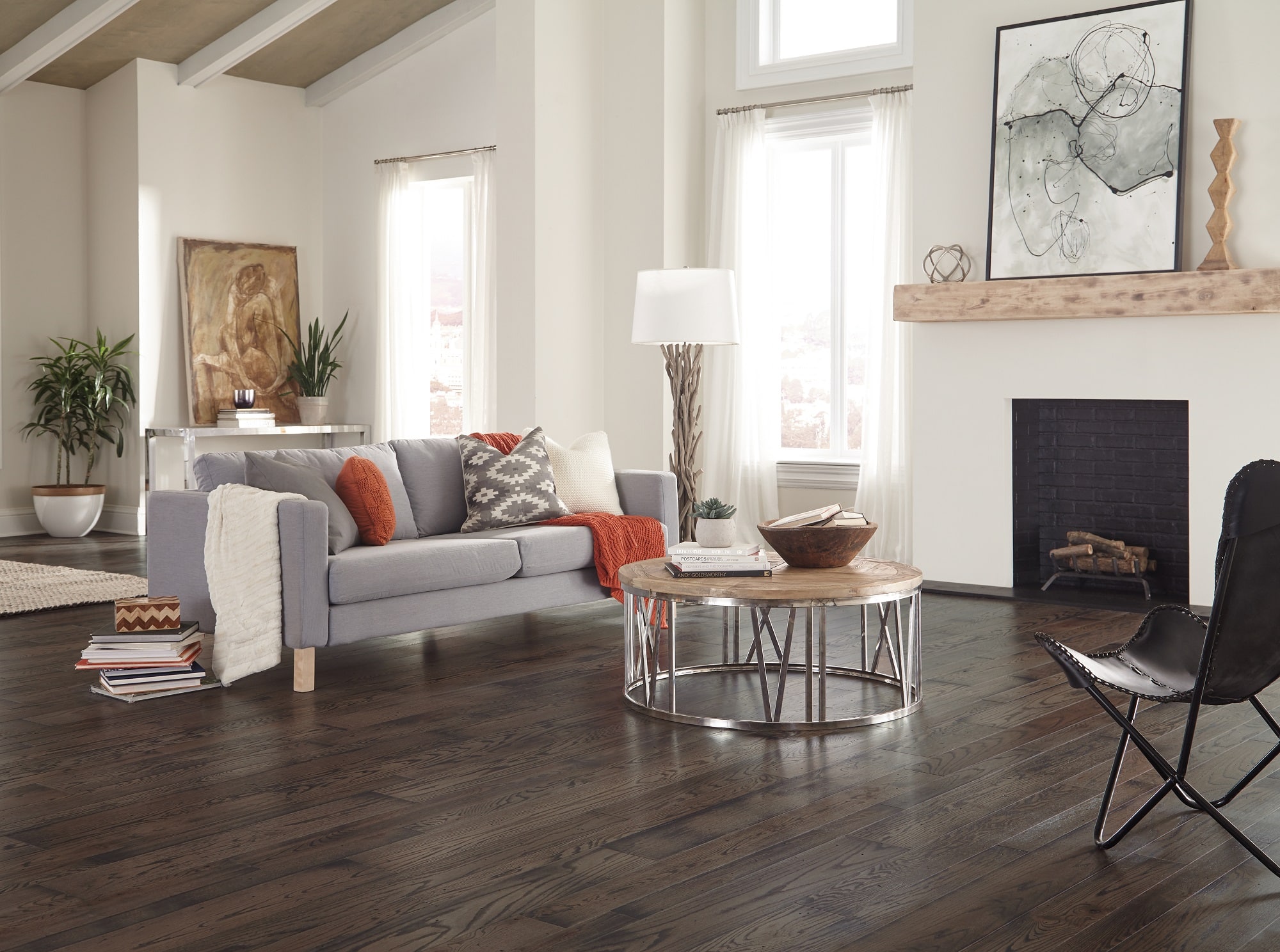 Rustic Red Oak Grey Flooring.