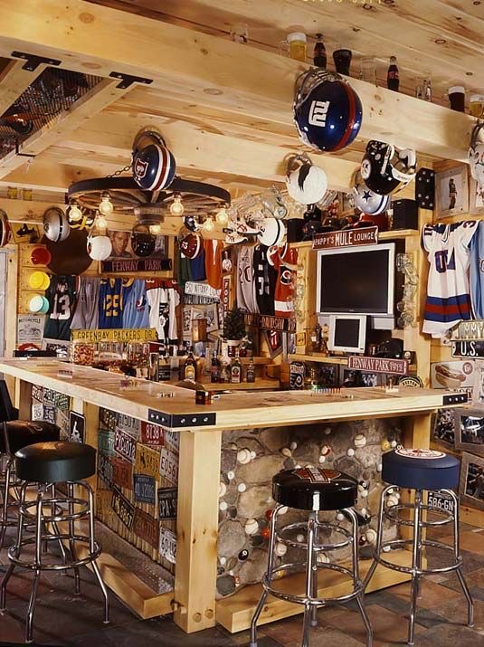 Sports-Themed Garage Bar