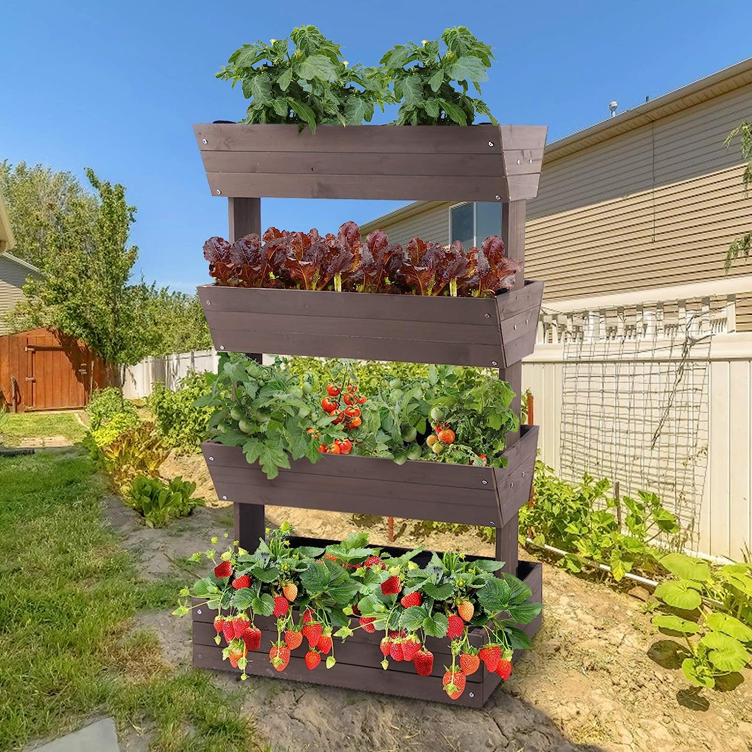 Strawberry Pallet Planter Box.
