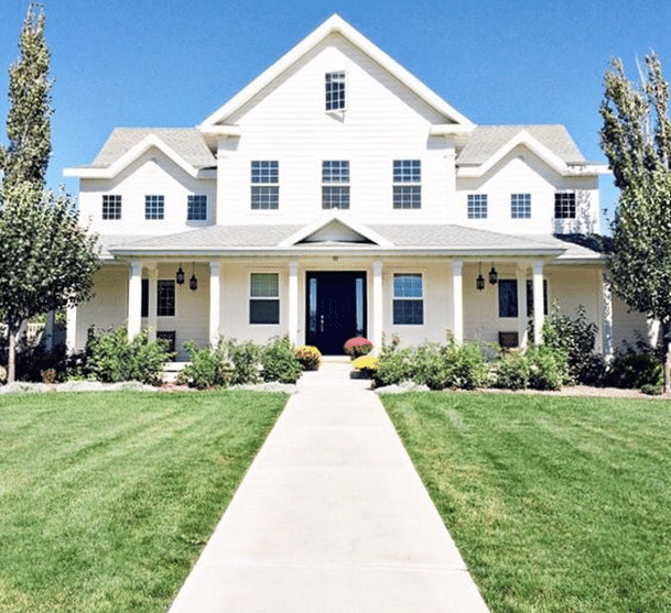 Symmetrical, Modern Farmhouse Exterior Plan