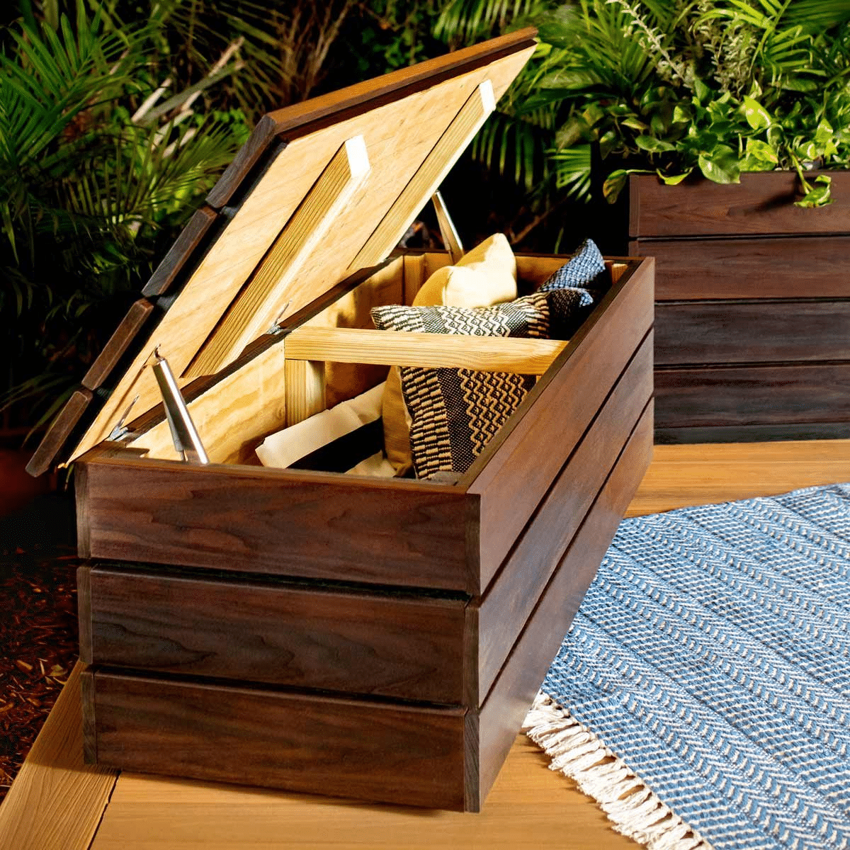 Wooden Bench with Storage