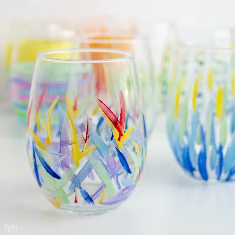 Painting Flowers on Glasses