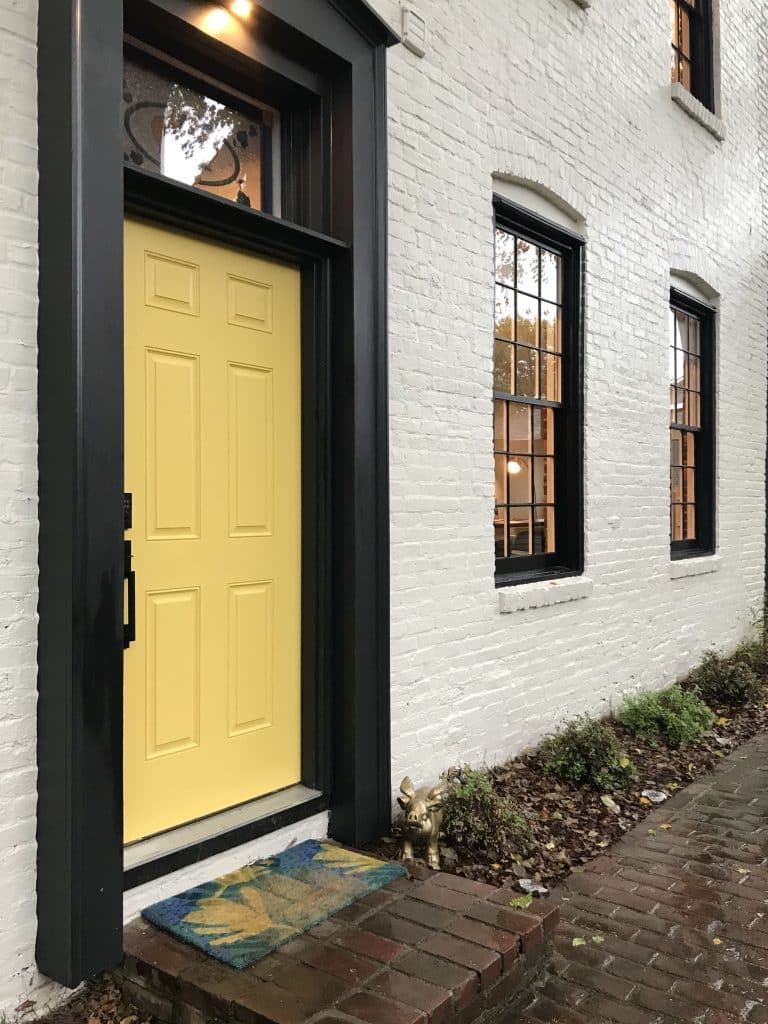 Yellow Door with Black Trim