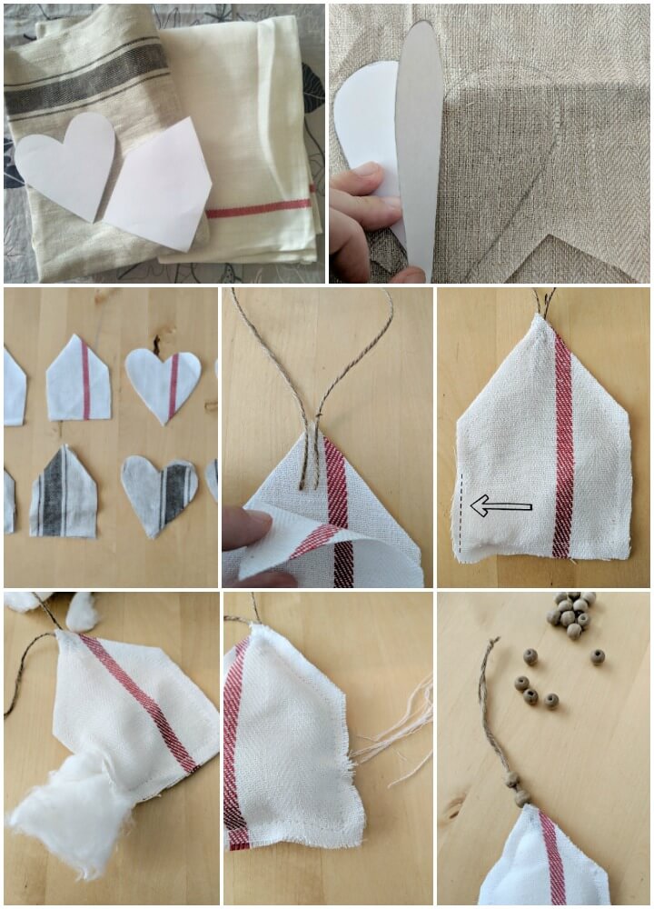 Simple DIY Farmhouse Style Fabric Holiday Ornaments northernfeeling.com