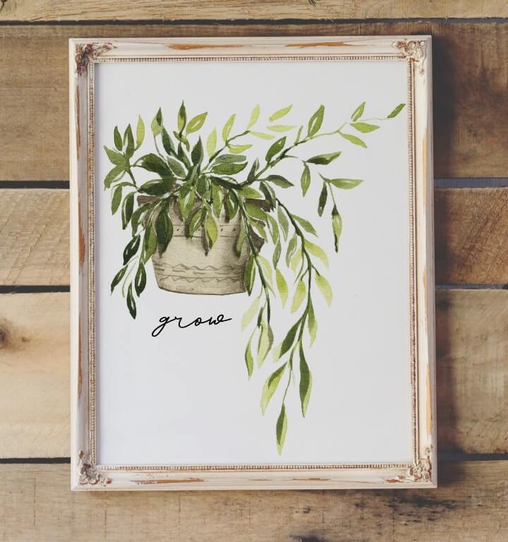 Free Watercolor Potted Plants Printables Northern Feeling