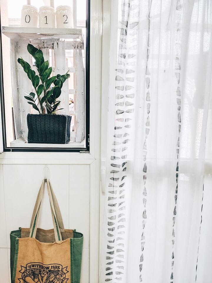 DIY geometric stamped curtains window northernfeeling.com