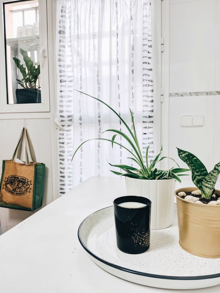 DIY geometric stamped curtains northernfeeling.com