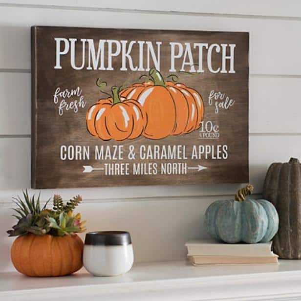 A Rustic Wood Plank with Fall Sign