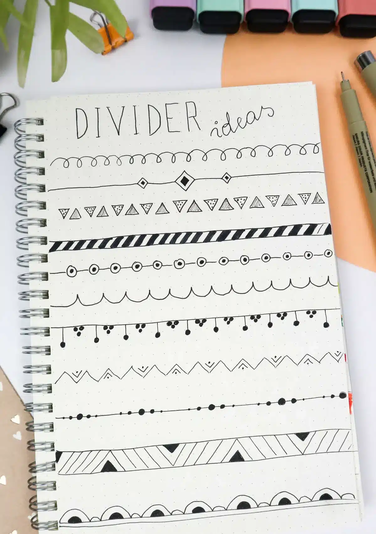 15 Easy and Creative Bullet Journal Divider/Border Ideas - Northern Feeling