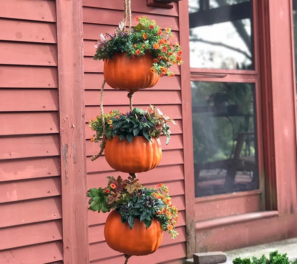 Pumpkin as Hanging Planters