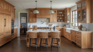 honey oak cabinets
