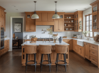 honey oak cabinets